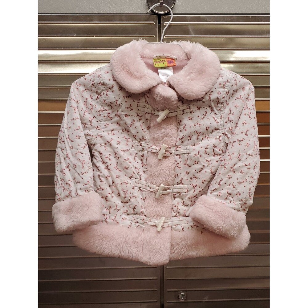 Penelope Mack 4T Pink Furry Trim Winter Jacket Coat